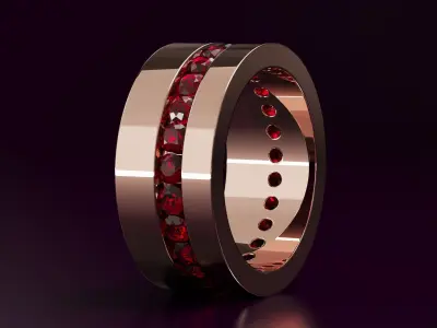 round cut eternity ring N07 54EU size Free 3D print model