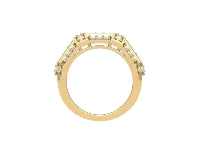 Man  Round Stone Ring  3D print model