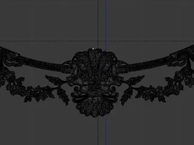Plaster decorative frame 3D model 09 3D model