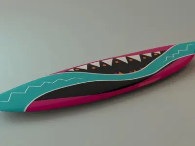 Surf Board Low-poly 3D model