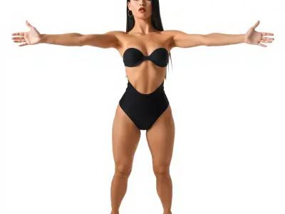 Dynamic Female Character model pack Low-poly 3D model