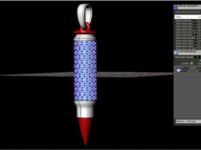 Bullet pendant empty inside model 944 3D print model