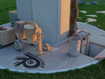 Power Station Low-poly 3D model