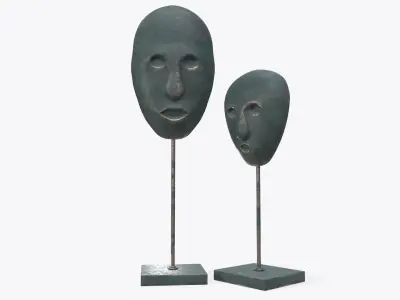 Human face sculptures 3D model