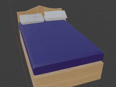 RENDERED BED HIGH QUALITY WITH MATERIALS Free 3D model