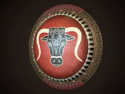 Hoplite Shield Bull Low-poly 3D model