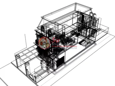 House 8x32m code 527 - Sketchup 3D model 3D model 3D model