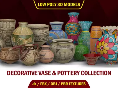 Decorative Vase and Historical Pottery  3D Model Collection