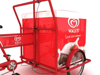 Walls Ice Cream Cart Low-poly 3D model