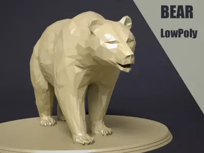 Bear Low Poly 3D model polygonal polar Low-poly 3D model