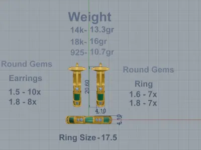 Bvlgari Serpenti Ring and Earrings  3D print model