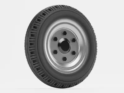 Tire V3 - Narrow Automotive Wheel Low-poly 3D model