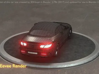 City Car 9 Top-Class Type-A Black Low-poly 3D model