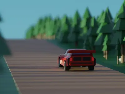 Low Poly Audi Quattro Low-poly 3D model