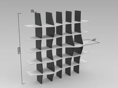 Square Waffle shelves 3D model