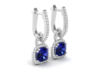 AV 319 Diamond Ladies Dangling Drop Earrings 3D print model