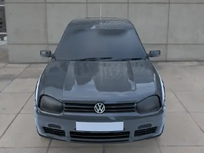 Volkswagen Golf Mk4 Low-poly 3D model