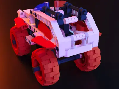 Lego jeep police stl 3D print model