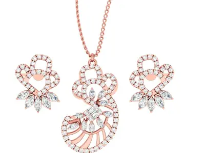 Pendant Earrings combo - 1109 3D print model