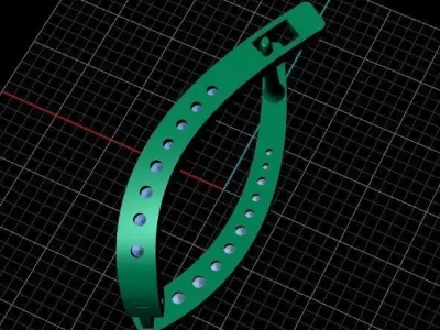 Arc earring with gems 3D print model