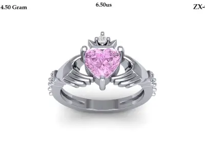 Heart Claddagh Ring 3D print model