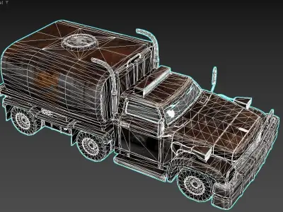 3D model of a rusty old truck Low-poly 3D model