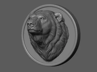 Polar bear bust 3D print model