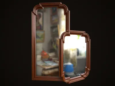 Vintage mirrors Low-poly 3D model