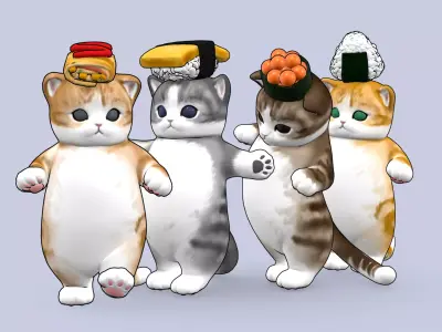 Meow Squad Low-poly 3D model