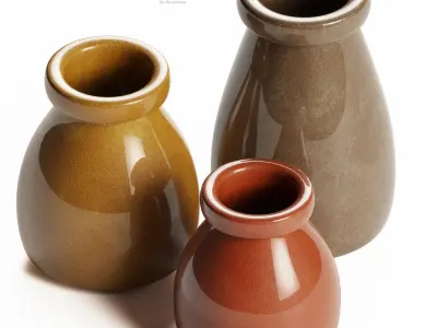Zara Home - Cracked Ceramic Vases 3D model