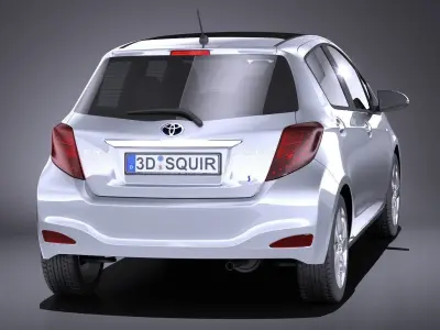 Toyota Yaris Hybrid 2014 VRAY  3D model