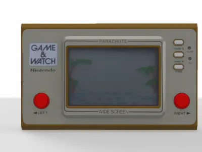 Parachutes Game and Watch Low-poly 3D model