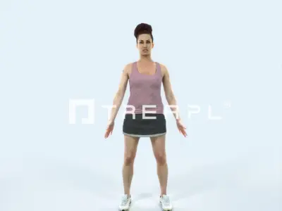 Yearn 01F Animated Rigged Sports Woman Low-poly 3D model