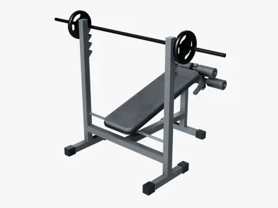 Declined Bench Press Low-poly 3D model