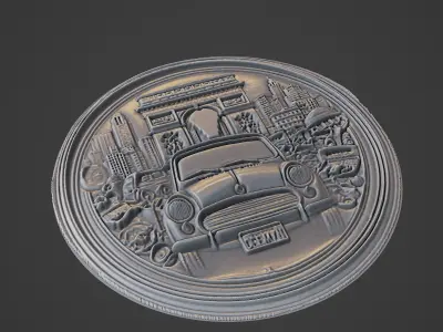 Car Medallion 3D print model buy