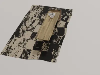Game Ready Modern Table and carpet 3D model