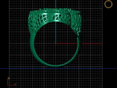 Women Stone Rings Diamond 3D print model 12