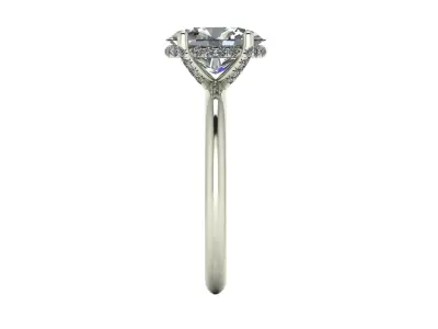 Solitaire Oval Diamond Ring 3D print model