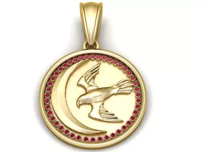 stunning gold pendant 3D print model