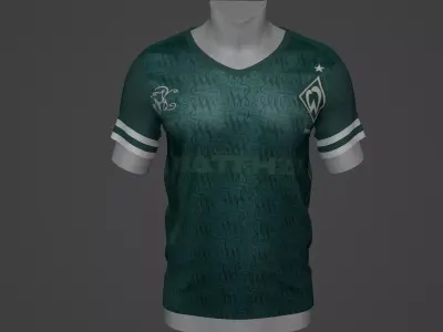 Werder Bremen Football Jersey T-Shirt - Soccer Kit Low-poly 3D model