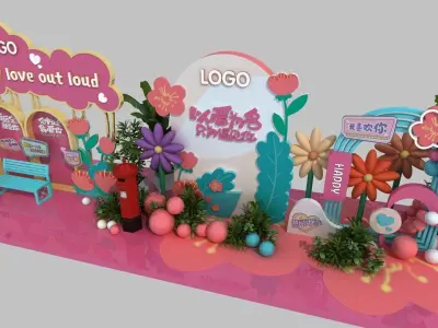 Art Exhibition Window display Low-poly 3D model