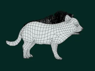 Baby Aardwolf Offspring Animal  Low-poly 3D model