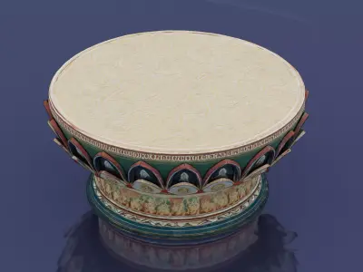 Traditional lotus pedestal Free 3D model