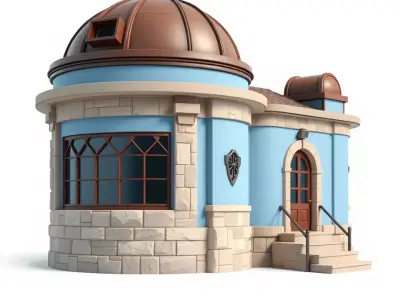 Charming Observatory Building model pack Low-poly 3D model