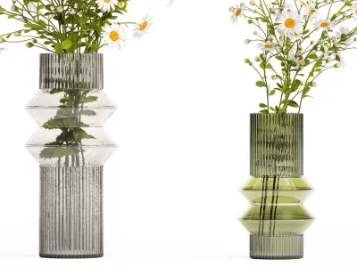 Bouquet Of White Wildflowers Chamomile Daisies 413 3D model