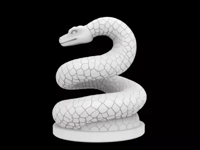 Coiled Serpent Desk Statue 3D print model 3D print model