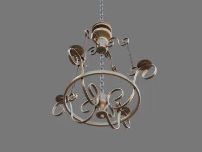 Antique Chandelier Low-poly 3D model