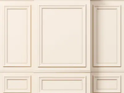 Wall molding 10 Boiserie classic panels 3D model