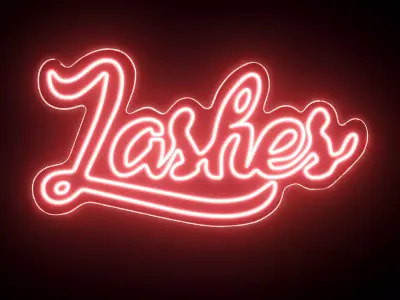 Lashes Neon Sign 3D model