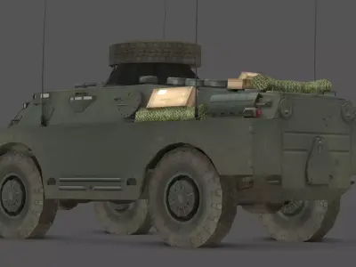 BRDM 2 Scout Vehicle Low-poly 3D model